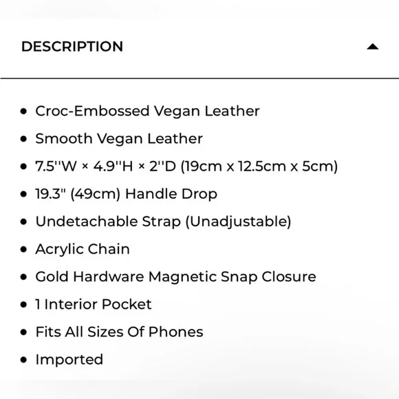 JW PEI Julia Chain Strap Detail Croc Embossed Purse - Picture 9 of 9